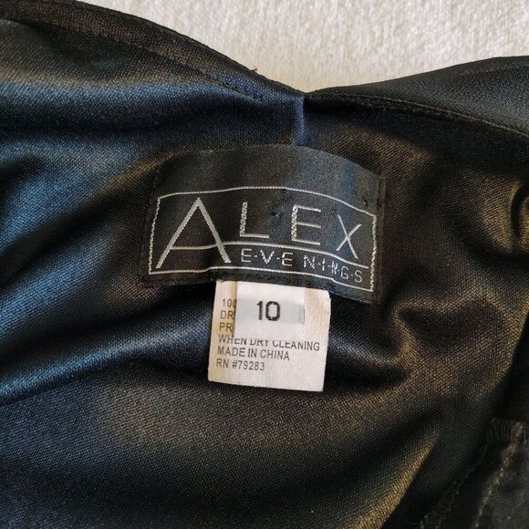 VTG Alex Evening's Y2K 90s Midi Dress Beaded Fairy Whimsigoth Asymmetrical Sz 10 - Picture 11 of 12